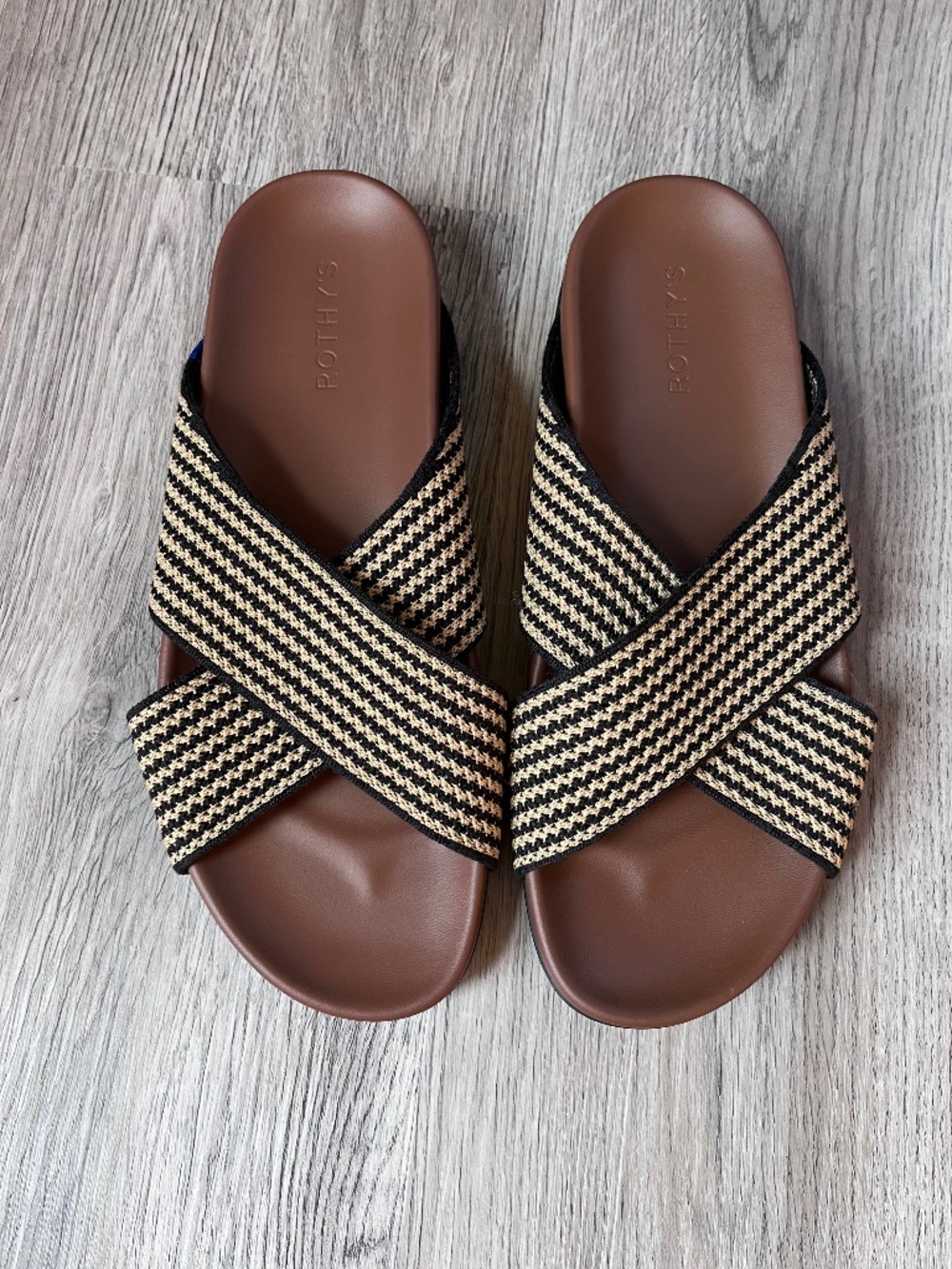 Rothy’s Women's The Weekend Slide Toffee Stripe US Size 10 Sold Out